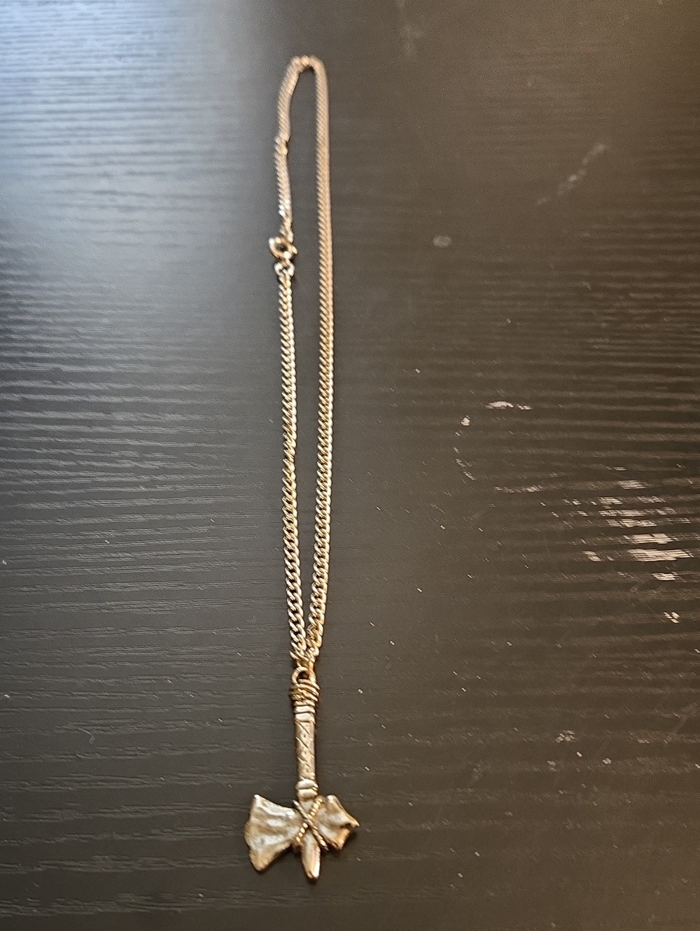 Silver- Tone Hammer Pendant Necklace - Women Jewelry